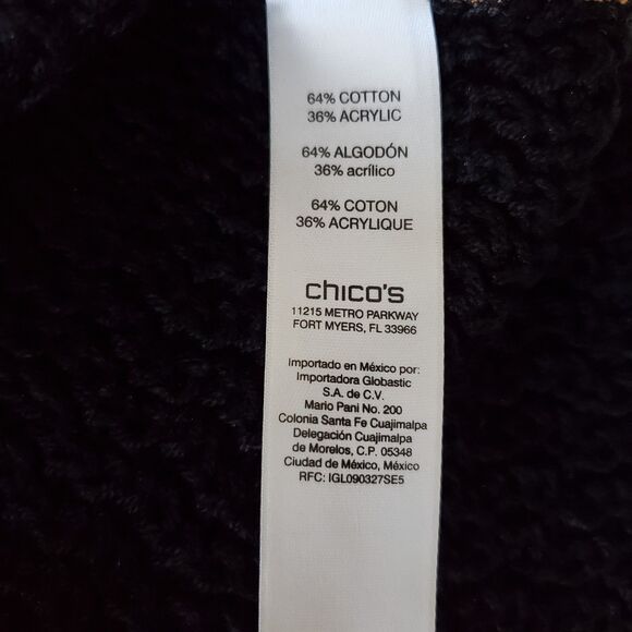 Chico's Gold/Bronze Metallic Chunky Knit Lightweight Sweater Sz XL Holiday Glam - Picture 9 of 9